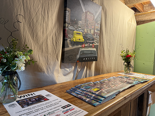 dinner event programs and art display